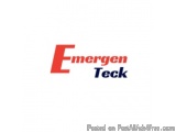 The image is a logo for Emergen Teck, a company that provides emergency services. The logo is written in a bold, sans-serif f...