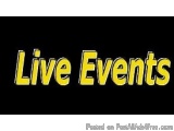 The image is a black background with the text "Live Events" written in yellow capital letters. The text is in a bold, sans-se...