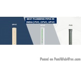 The image shows three different types of plumbing pipes in India. On the left, there is a cylindrical pipe with a white body...