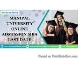 Manipal university online MBA Admission Last date