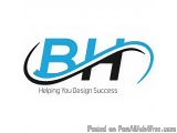 The image is a logo for a company called "BH". The logo is written in a modern, sans-serif font and is in a blue color. The l...