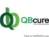 The image is a logo for a company called "QBCure". The logo is made up of two green letters, one in the shape of a letter "Q"...