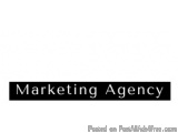 The image is a black rectangle with the words "Marketing Agency" written in white capital letters. Below the text, there is a...