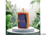The image shows a large orange bag with the word "Cyson" written on it in white letters. The bag is placed on a white pedesta...