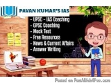 The image is an advertisement for Pavan Kumar's IAS (IAS) coaching services. It features a cartoon boy standing in front of a...