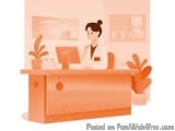 The image is an illustration of a woman sitting at a desk in a laboratory. She is wearing a white lab coat and has her hair t...