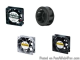 The image shows four different types of fan blades. The first fan on the top left is black with the brand name "San Ace" writ...