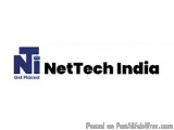 The image is a logo for NetTech India, a company that provides post-all-ads-free services. The logo is a blue and purple colo...