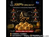 The image is an advertisement for Skyline Restaurant's 100% discount offer. The background is black and the text is in white...