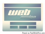 The image is a logo for a website called "Web Design". The logo is rectangular in shape and has a light blue background with...