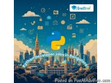 The image is an illustration of a cityscape with the logo of GradSiren, a software development company, in the center. The lo...
