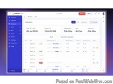 The image is a screenshot of a dashboard with a purple background. The dashboard appears to be a user interface for a website...