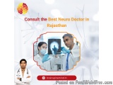 The image is an advertisement for a neuro doctor in Rajasthan, India. It has a white background with a colorful logo on the t...