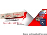 The image is an advertisement for Pan Card Visa RTO Passport, a gateway to citizen services. The background is white and the...