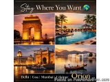 The image is a collage of four different photographs of the city of Delhi, India. The first photograph on the top left shows...
