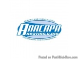The image is a logo for Anacapa Heating & Air, a residential and commercial heating and air company. The logo is circular in...
