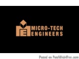 The image is a logo for a company called Micro-Tech Engineers. The logo is black with a gold-colored text that reads "Micro-T...