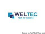 The image is a logo for a company called WELTEC. The logo is written in a modern, sans-serif font and is in a blue color. The...