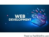 The image is a digital illustration of a laptop with the words "WEB DEVELOPMENT" written in white capital letters on a dark b...