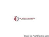 The image is a logo of Dr. Nikhil Chaudhari, a medical professional in India. The logo is a red and white design with the nam...