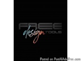 The image is a logo for a company called "FREE design tools". The logo is written in a modern, sans-serif font with the word...