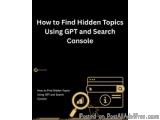 The image is a cover page of a book titled "How to Find Hidden Topics Using GPT and Search Console". The background of the pa...