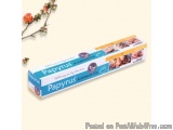 The image shows a box of Papyrus Aluminum Foil. The box is rectangular in shape and has a blue and white color scheme. The to...