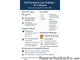 The image is a list of the KLE Society's Law College at a glance, which is a law school in India. The list is titled "Empower...
