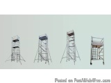 The image shows three different types of scaffolding structures. The structures are made of metal and are arranged in a trian...
