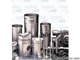 The image shows a collection of mechanical components, including pistons, pistons and other mechanical components. The piston...