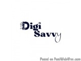 The image is a logo for a company called Digi Savvy. The logo is written in a cursive font with the word "Digi" in the center...