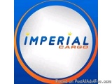 The image is a logo for Imperial Cargo. It is a circular logo with a blue background and an orange border. In the center of t...