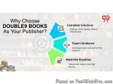 The image is an infographic that explains why double9 books are as your publisher. It has a white background with a blue and...
