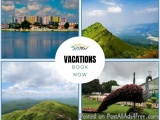 The image is a collage of four different photographs of a beautiful landscape. The first photograph on the top left shows a l...