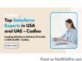 The image is an advertisement for Codleo, a leading salesforce solutions provider in the United Arab Emirates. The background...