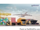 The image shows a large cargo ship docked at a port with multiple stacks of colorful containers on the deck. In the foregroun...