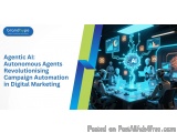 The image is a graphic design that represents the concept of Agnostic AI: Autonomous Agents Revolutionising Campaign Automati...