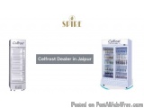 The image shows two refrigerators, one on the left and the other on the right. The refrigerators are labeled "Celfrost Dealer...