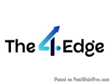 The image is a logo for a company called "The 4 Edge". The logo is written in black text on a white background. The text read...