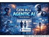 The image is a banner or advertisement for a training program called "Gen AI & Agentic AI Training". The background of the im...