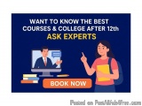 The image is an advertisement for a book titled "Want to know the best courses & college after 12th ask experts". It has a bl...