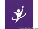 The image is a simple logo or icon of a person in a dance pose. The person is in the center of the image, with their arms and...