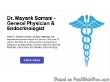 The image is a screenshot of a webpage from Dr. Mayank Somani, a General Physician & Endocrinologist. The webpage has a white...