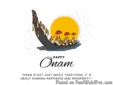 The image is a digital illustration of a traditional Indian boat with a group of people on board. The boat is black and has a...