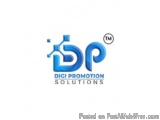 The image is a logo for Digi Promotion Solutions. It is a blue and white logo with the company name written in a modern, sans...