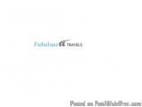 The image is a logo for a travel agency called Fabulous Travels. The logo is written in a simple, sans-serif font and is in a...