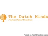 The image is a logo for the Dutch Minds, a company that provides progress beyond boundaries. The logo is a simple design with...