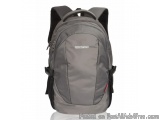The image shows a grey backpack with the word "COSMUS" written in white on the front. The backpack has a large main compartme...