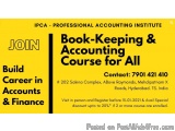 The image is a yellow banner with black text that reads "IPCA - Professional Accounting Institute Book-Keeping & Accounting C...
