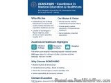 The image is a flyer for a medical education and healthcare event. The flyer has a blue background with white text. The title...